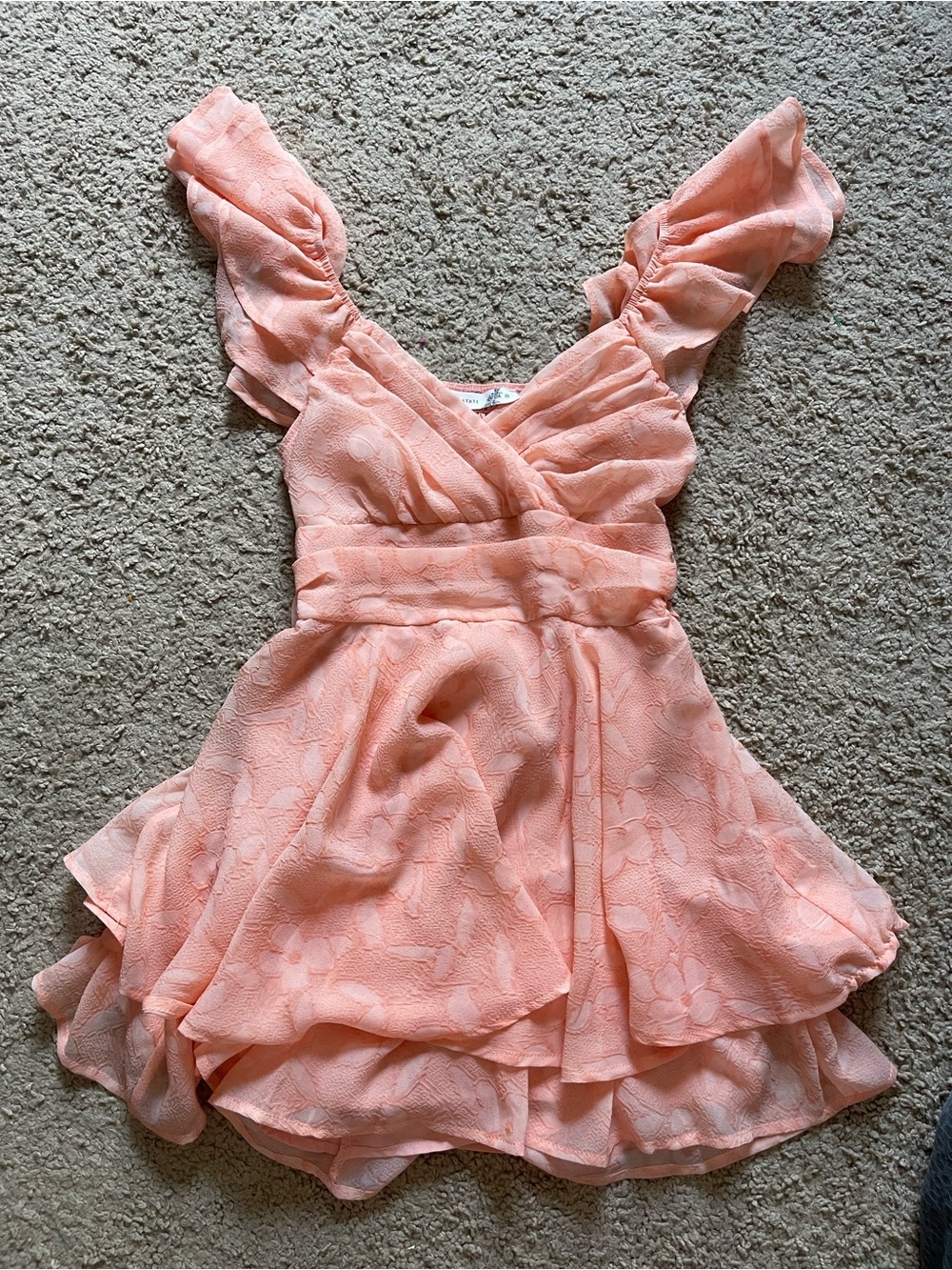 Altar'd State Peach Ruffle Floral Girl's Dress